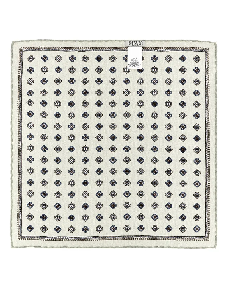 Brunello Cucinelli Men's Multicolor Silk Pocket Square Accessory Multicolor