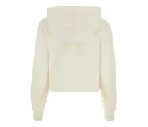 Logo-Embroidered Cotton Hoodie — White