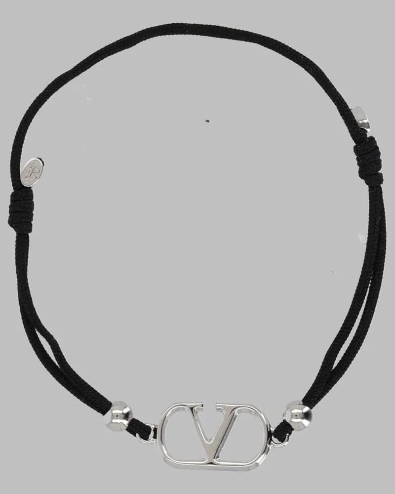 Valentino Garavani VLogo Signature Cord Bracelet — Black Black