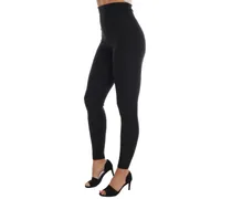 Women's Gray Cashmere Ribbed Stretch Tights Clothing