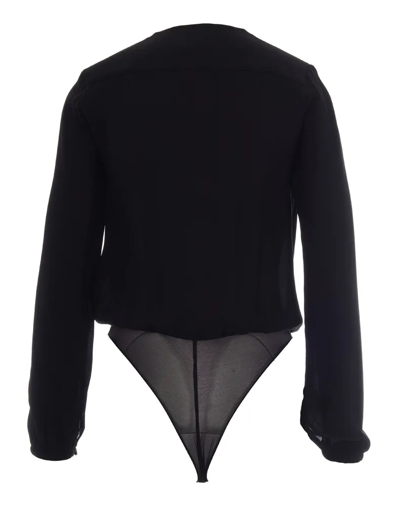 Elisabetta Franchi Women's Bodysuit Georgette Black Viscose Tops Top 