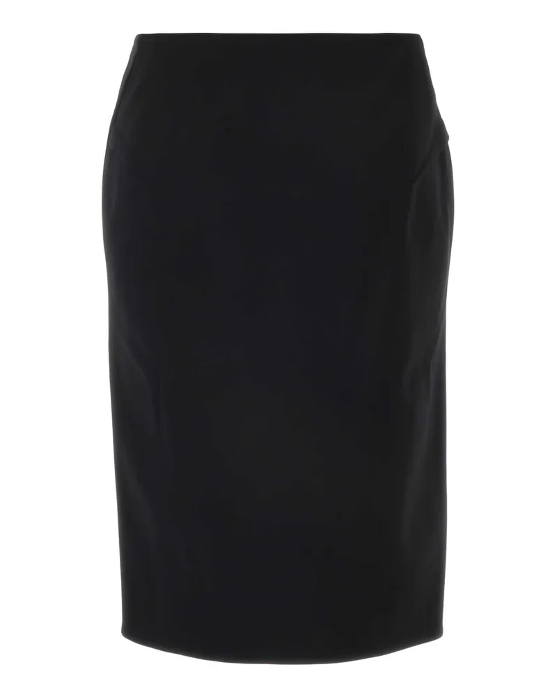 Versace Virgin Wool Pencil Skirt — Black Black