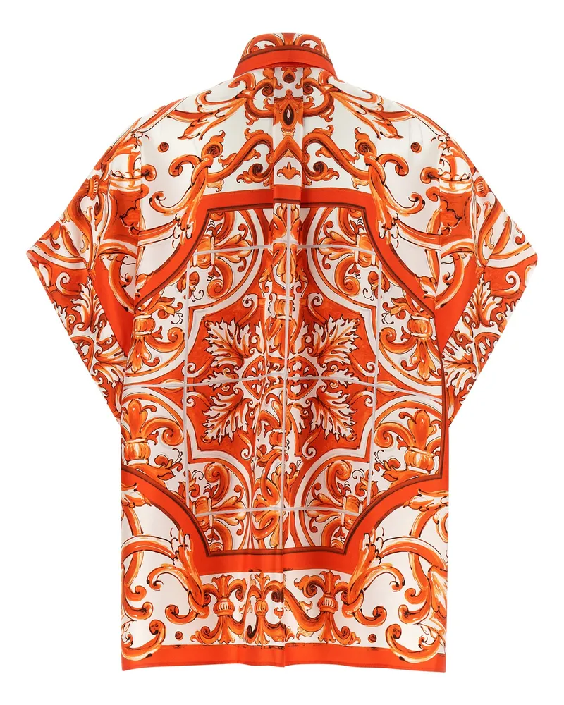 Dolce & Gabbana Women's Orange Silk Blouse Orange