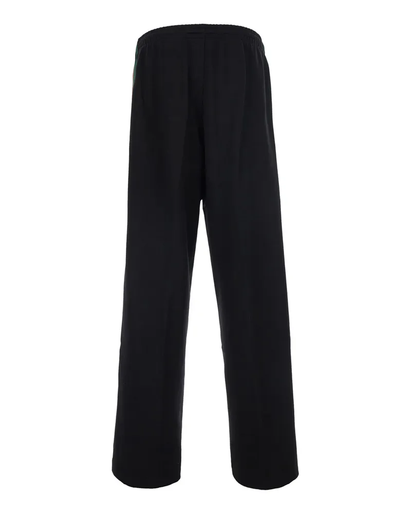 Gucci Men's Trousers Web Detail Black Silk Black