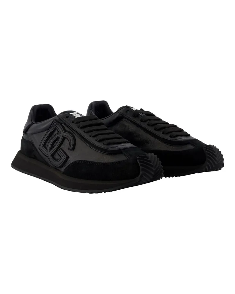 Dolce & Gabbana Men's Bassa Sneaker Black Calfskin Black