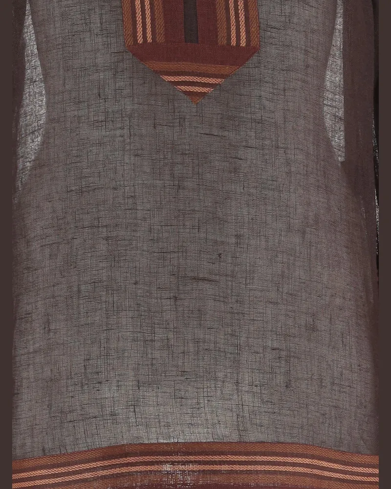 Tory Burch Women's Striped Linen Tunic Brown Knitwear Sweater Brown