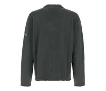 Men's Dark Grey Stretch Cotton Blend Sweater Black Maglieria