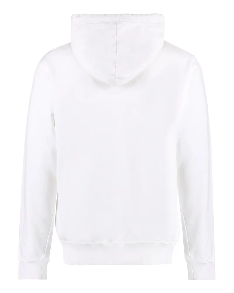 Dsquared2 Logo-Embroidered Cotton Hoodie — White White