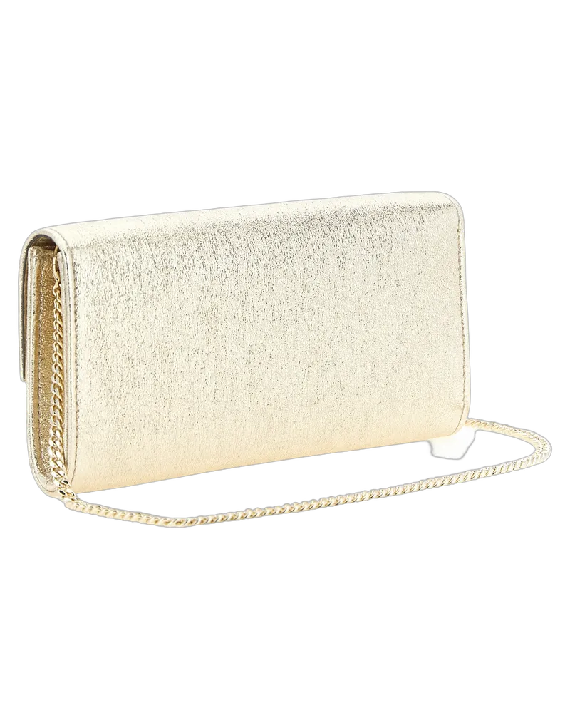 Jimmy Choo Women's Gold Lamb Leather Clutch Bag Gold