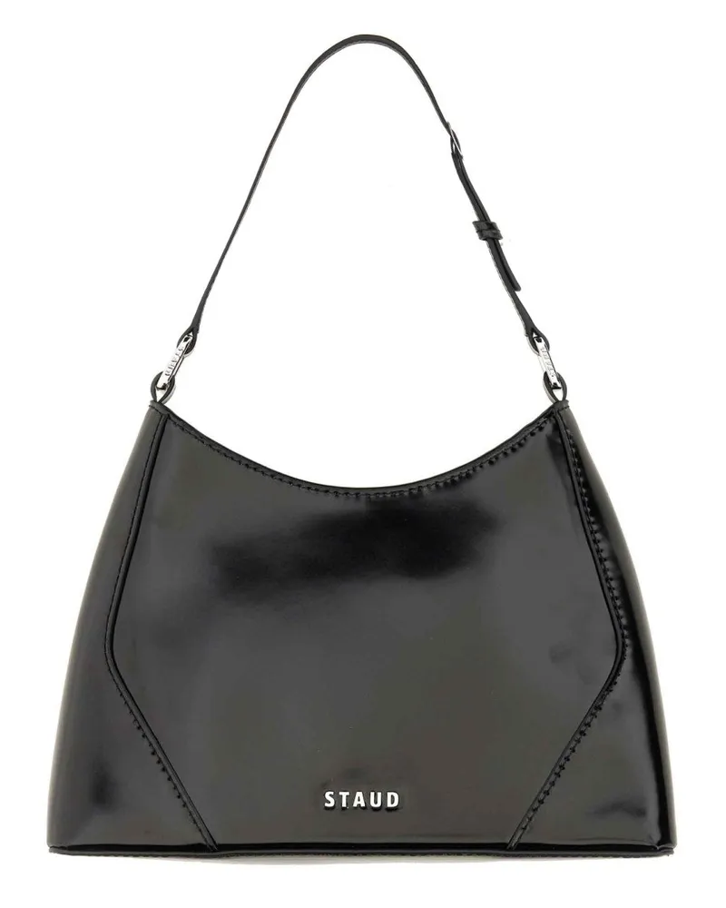 STAUD Linda Leather Shoulder Bag — Black Black