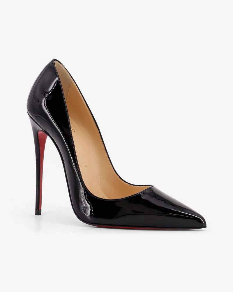 Christian Louboutin Women's Pumps Kate Patent Leather Black High Heel Shoes Black