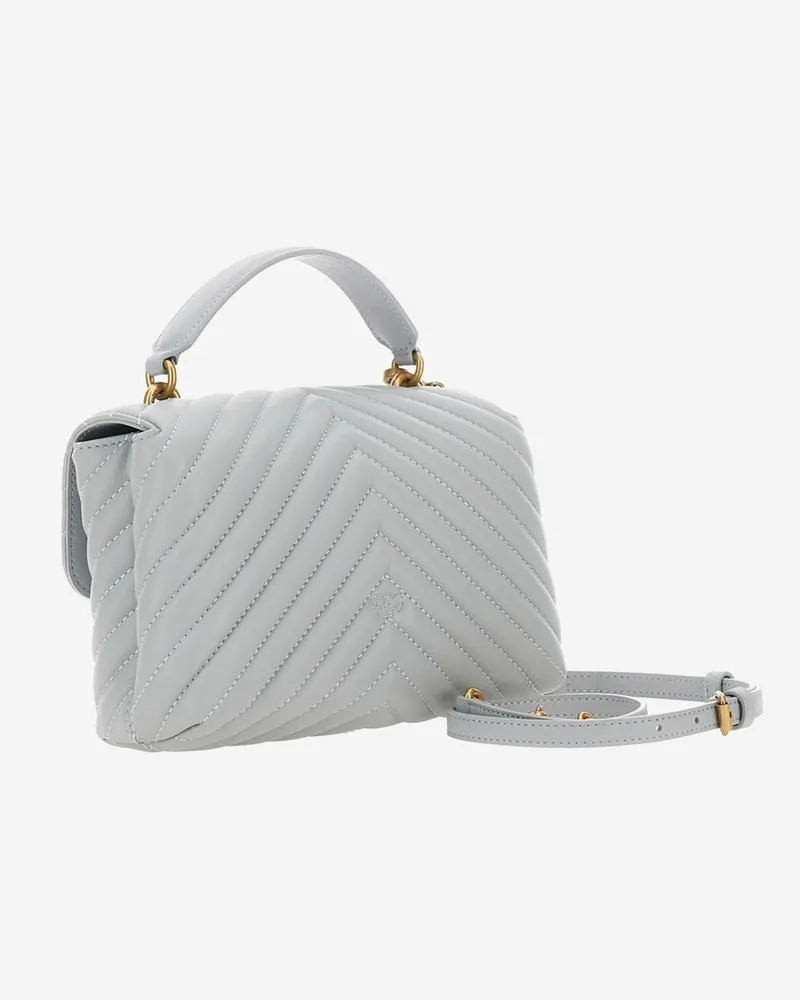 Pinko Women's Puff Big Bag Grey Calf Leather Shoulder Gray
