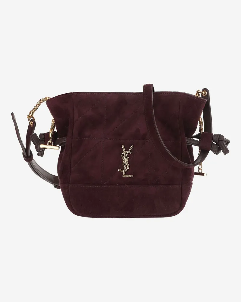 Saint Laurent Women's Suede Shoulder Bag Bordeaux Leather And Burgundy