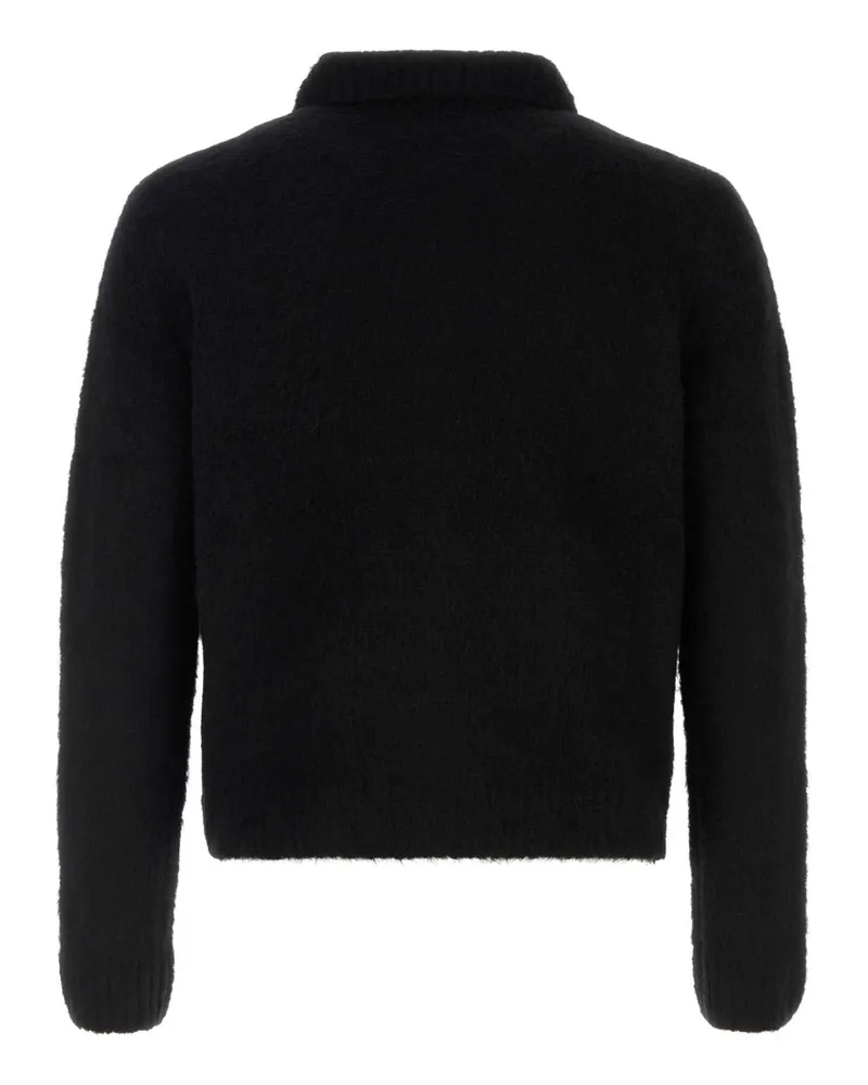 Dries van Noten Men's Black Alpaca Blend Moro Cardigan Maglie Sweater Black