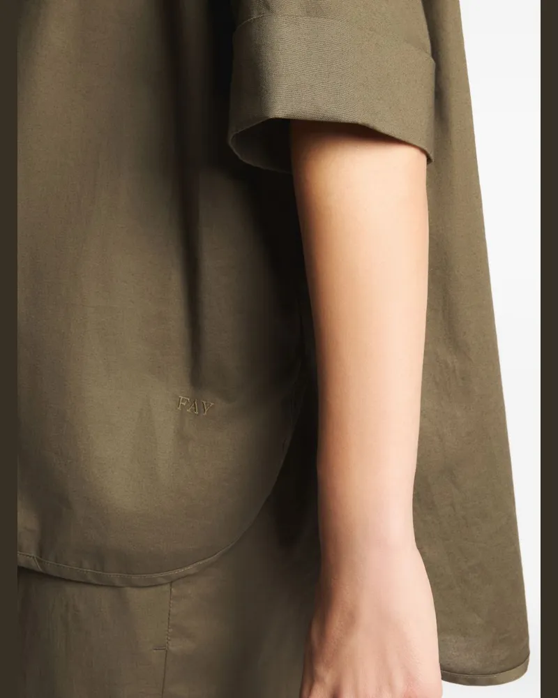 Fay Cotton Shirt — Olive Olive