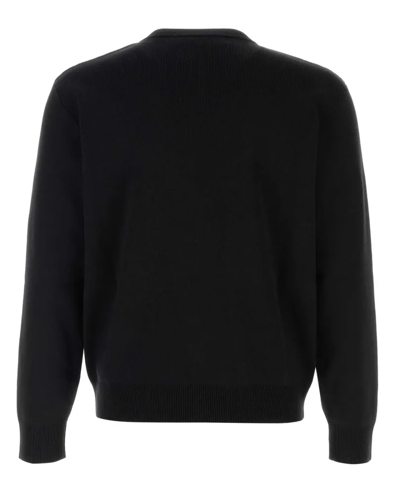Gucci Men's Black Silk Blend Sweater Blackwhite Wool Mix Maglieria Black