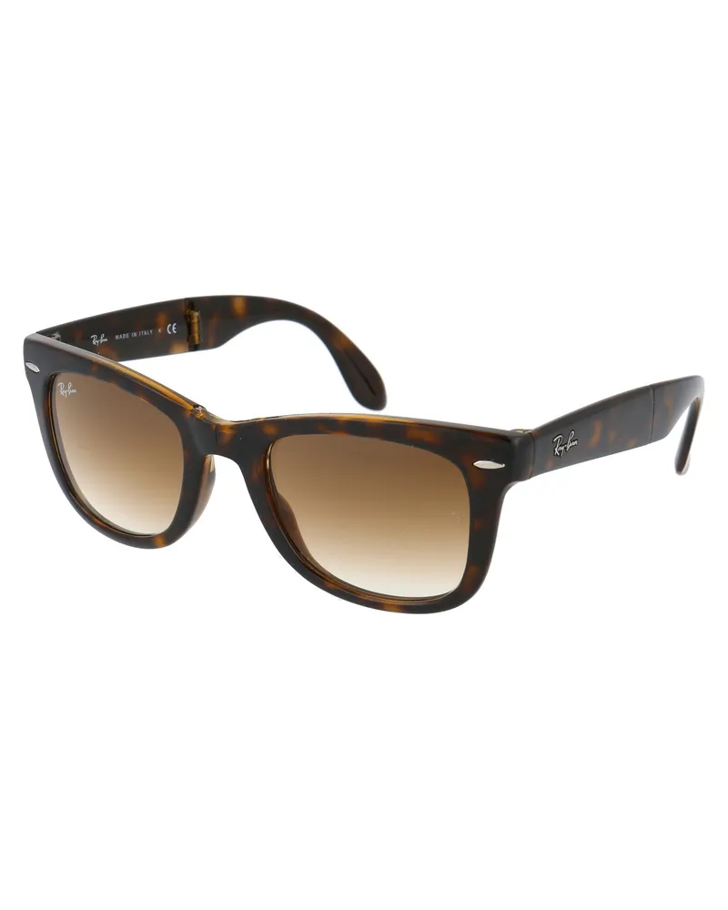 Ray Ban Men's Sunglasses Folding Wayfarer Light Havana Injected Tortoiseshell