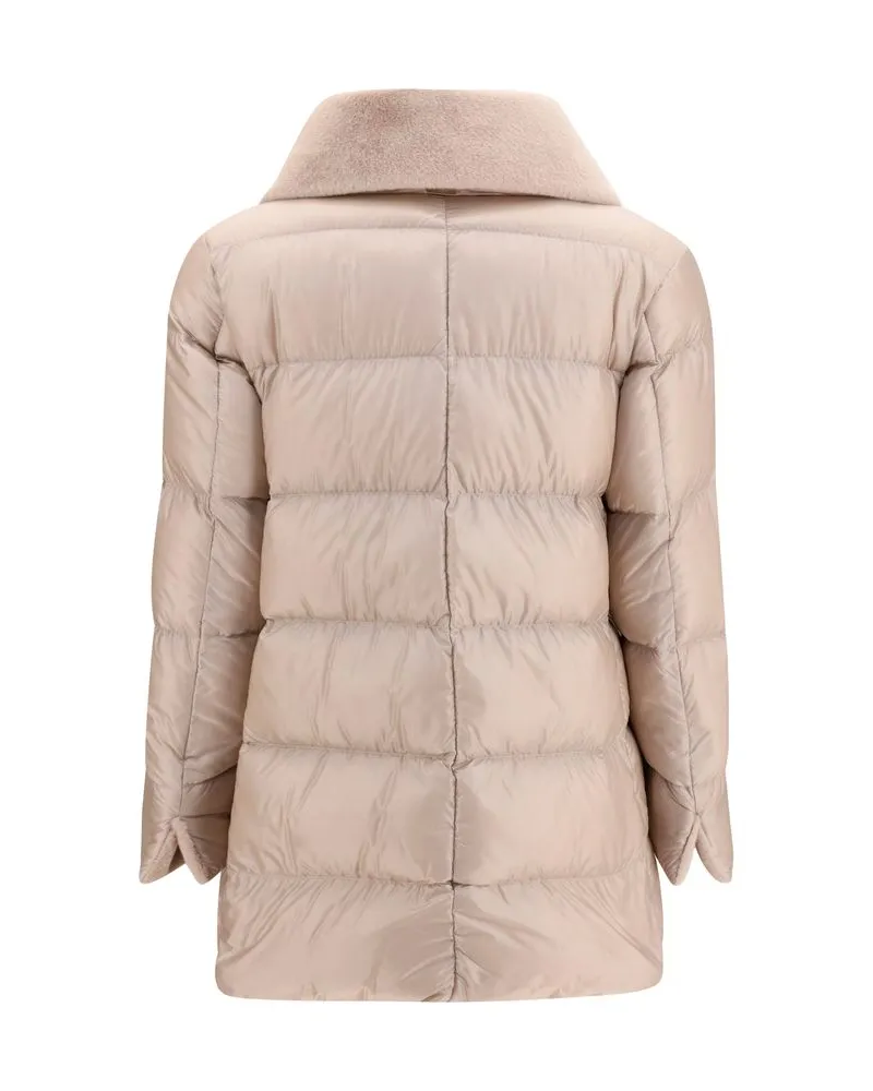 Herno Women's Beige Goose Down Full-Length Jacket Clothing Beige