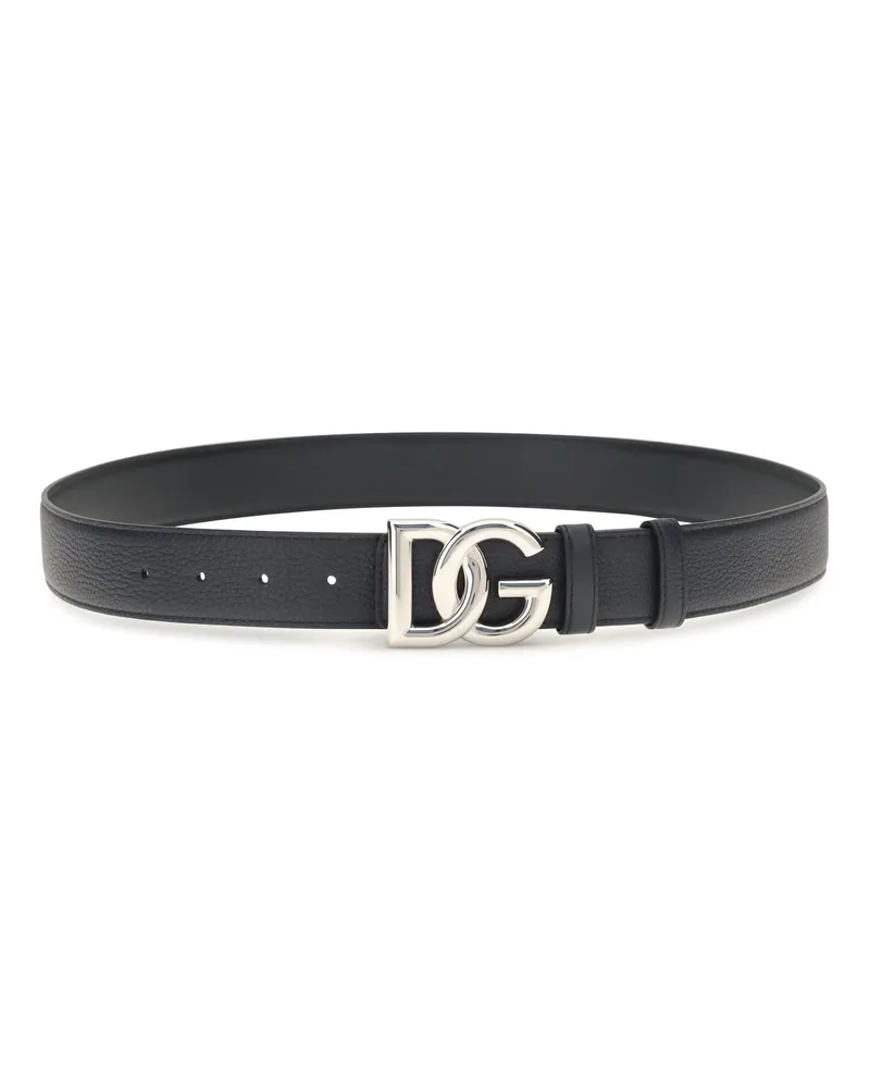 Dolce & Gabbana Men's Leather Belt Calfskin Black Calf Black