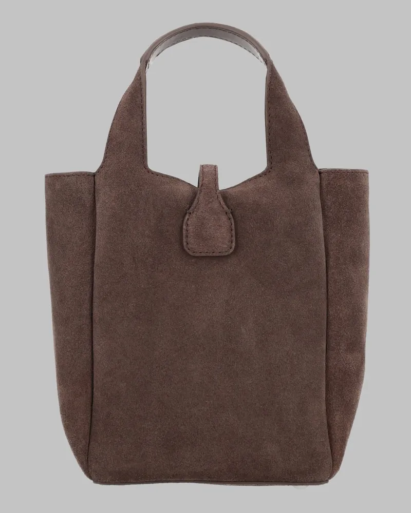 Hogan Women's Mini Shopping Bag Brown Leather Handbags Hand Brown