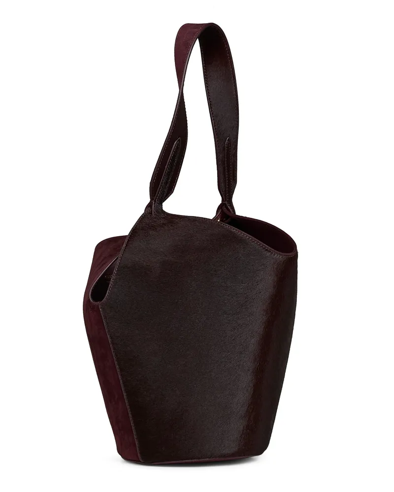KHAITE Women's Tote Bag Mini Lotus Red Calf Leather Suede; Shoulder Red