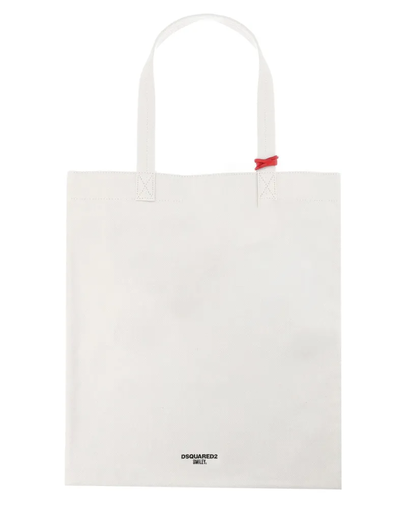 Dsquared2 Men's Tote Bag White Cotton Handbags Hand White