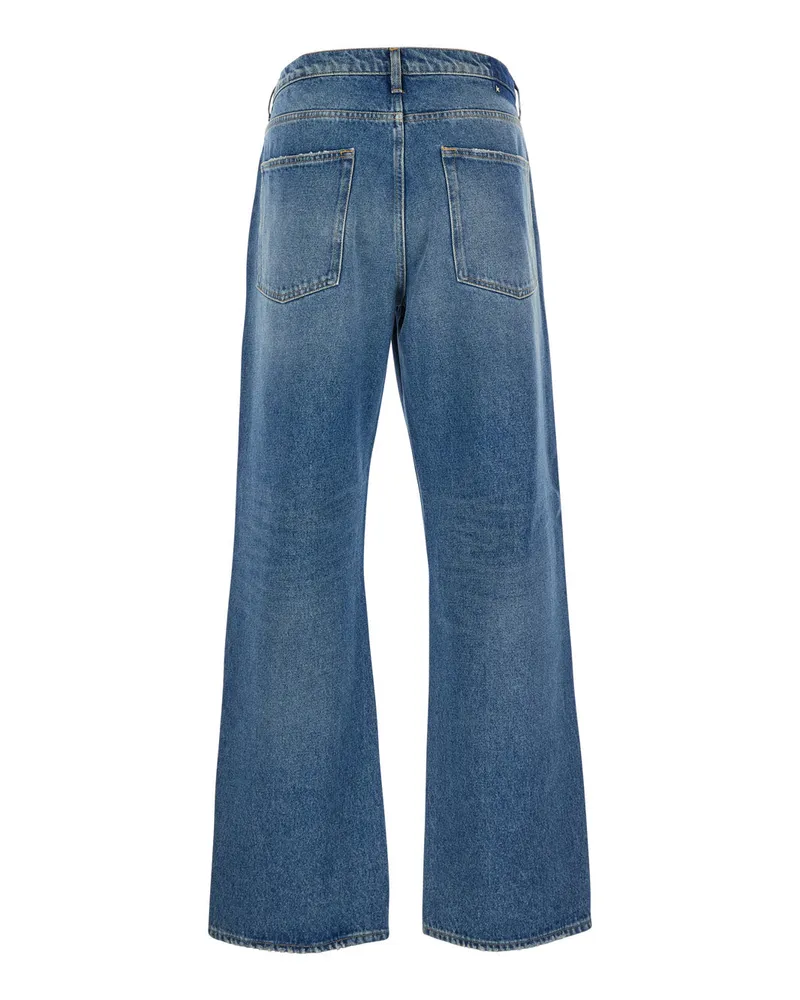 Golden Goose Wide-Leg Cotton Denim Jeans — Blue Blue