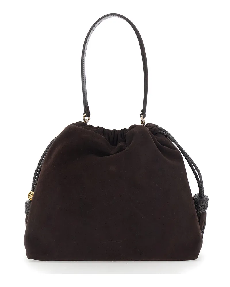 Etro Women's Shoulder Bag Kalispera Brown Goat Leather Brown
