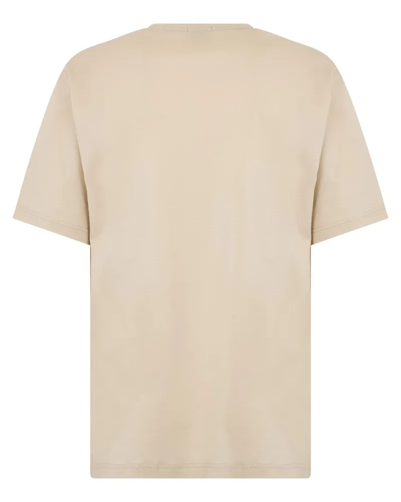 HUGO BOSS Logo-Print Cotton T-Shirt — Beige Beige