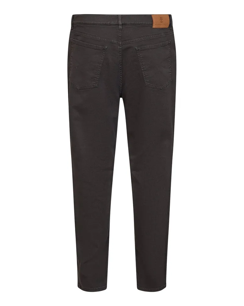 Brunello Cucinelli Men's Jeans Dark Brown Garment-Dyed Cotton Brown