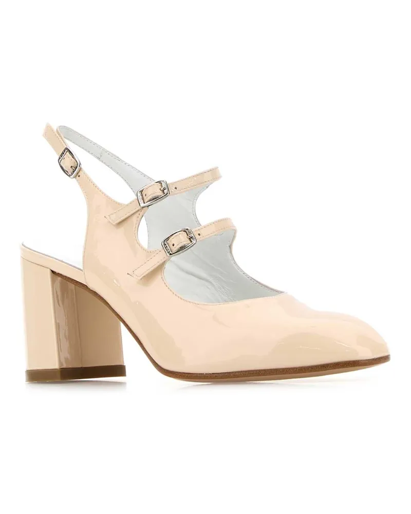 Carel Women's Sand Leather Banana Pumps Beige Scarpe Con Tacco Beige