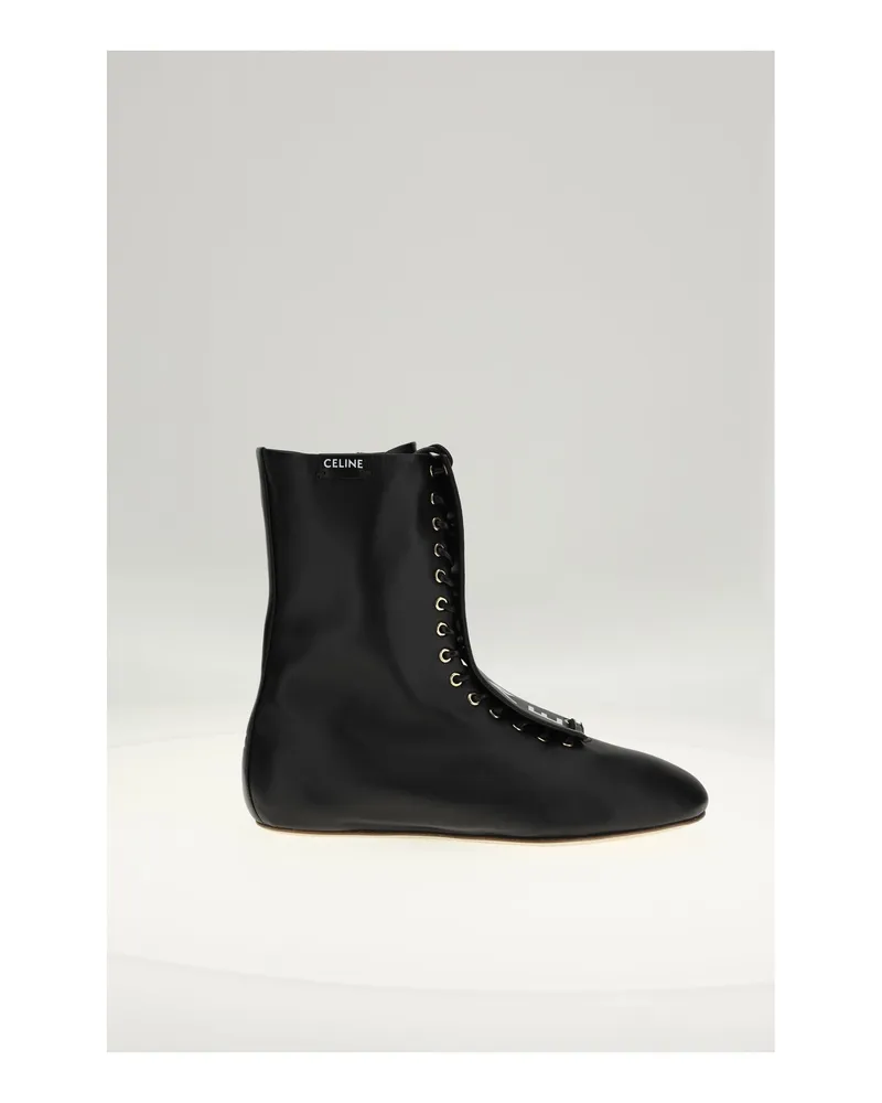 Celine Women's Lace-Up Boot 05 Black Upper: Lambskin (ovis Aries Black