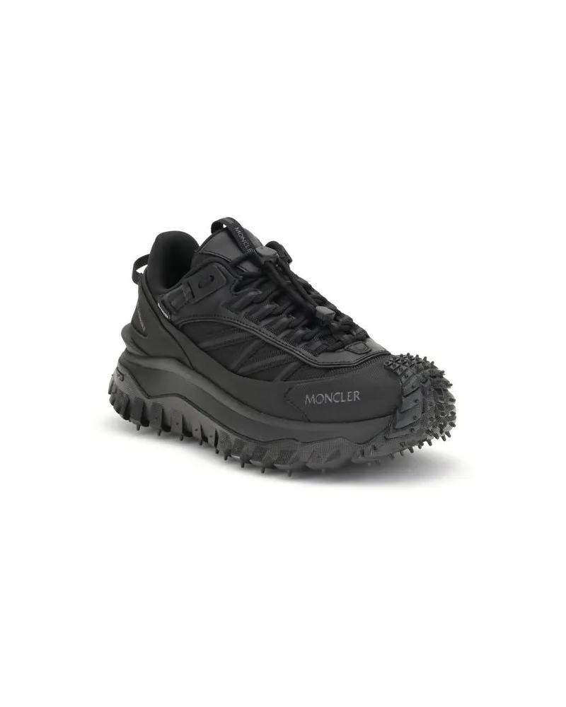 Moncler Women's Black Calf Leather Bos Taurus Athletic Sneakers Black