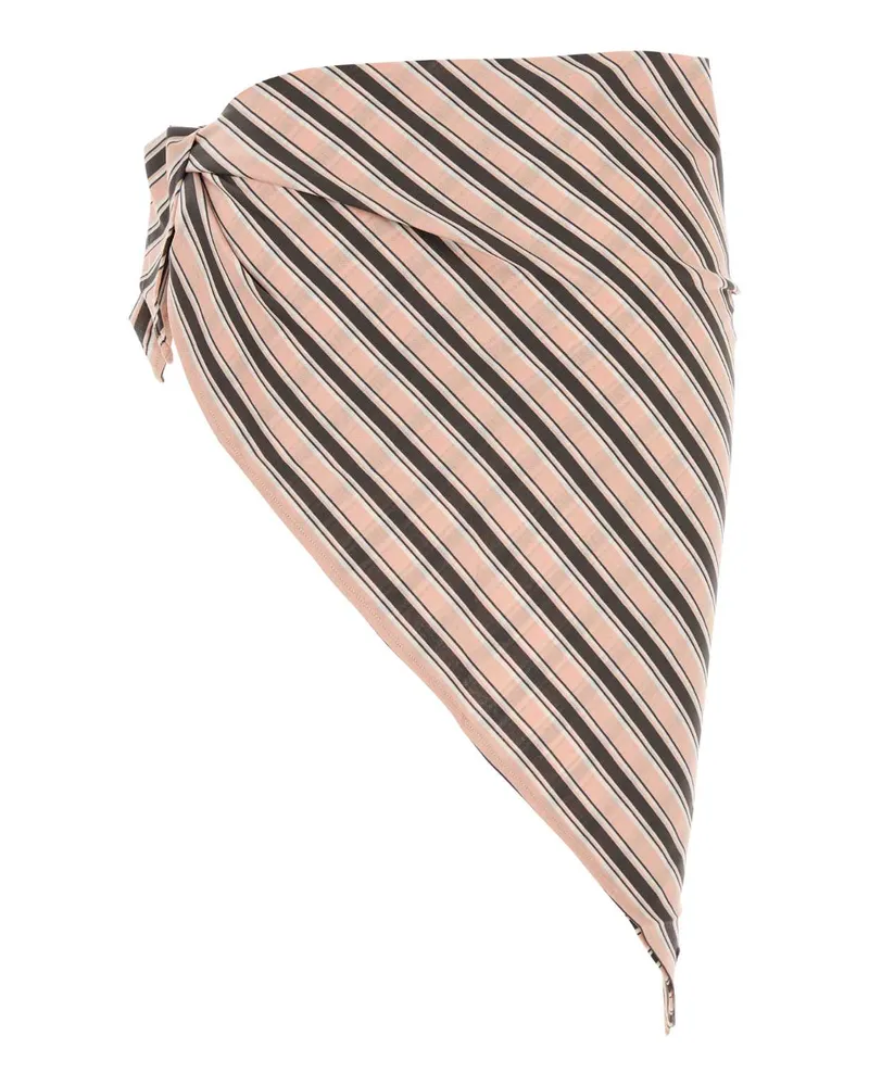 Prada Women's Embroidered Cotton Sarong Pesco Costumi Da Bagno Swimwear Pink