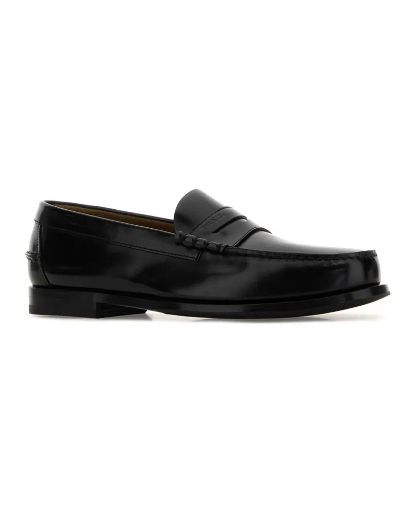 Prada Men's Spazzolato Loafer Black Leather Black