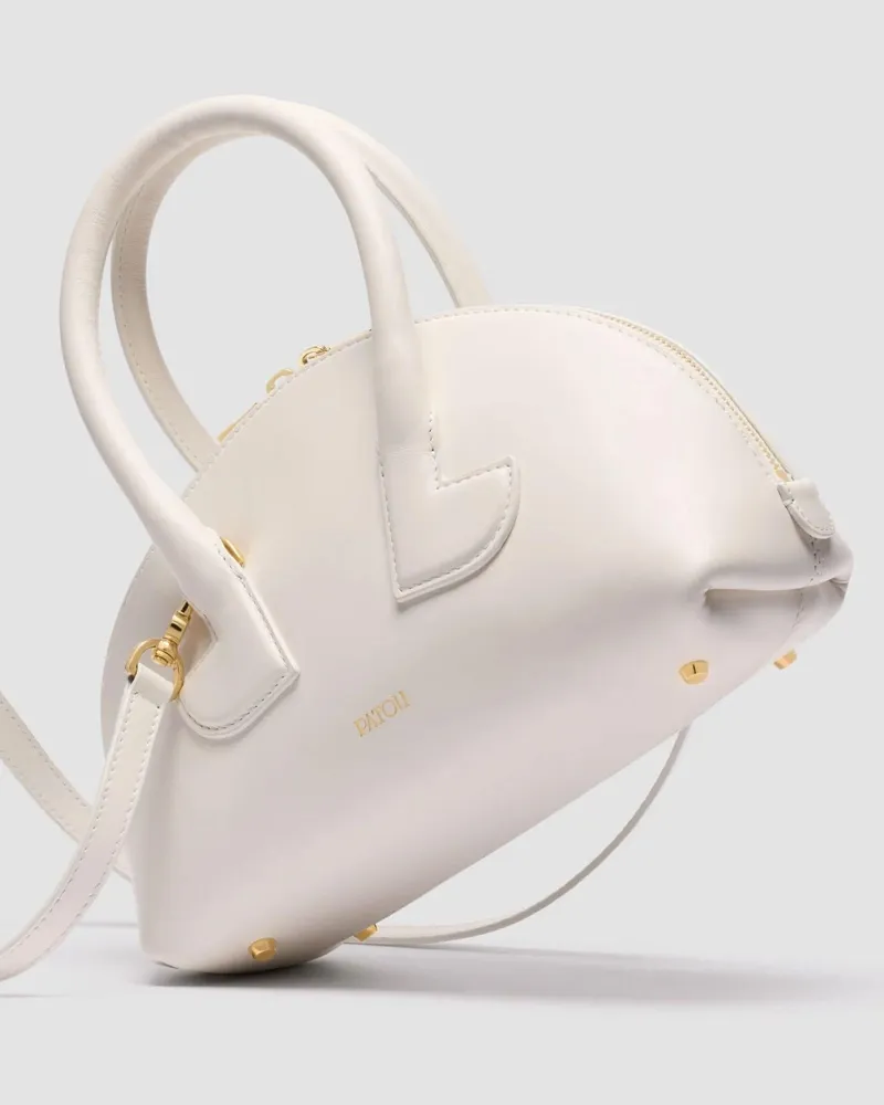 Patou Smooth Calf Leather Bowling Bag — White White