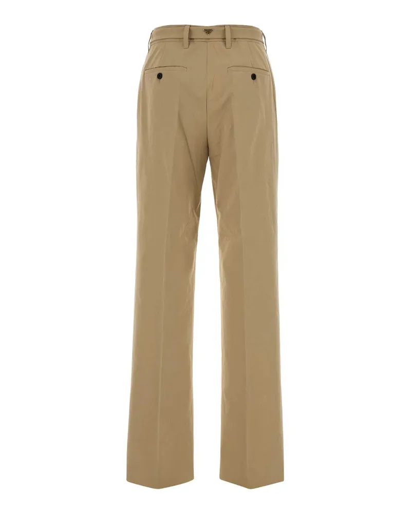 Prada Women's Beige Cotton Pant Corda Exterior: Pantaloni Beige
