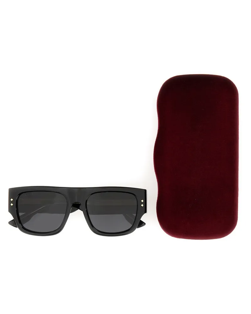 Gucci 733376_J07401012 Square Acetate Sunglasses — Black Black