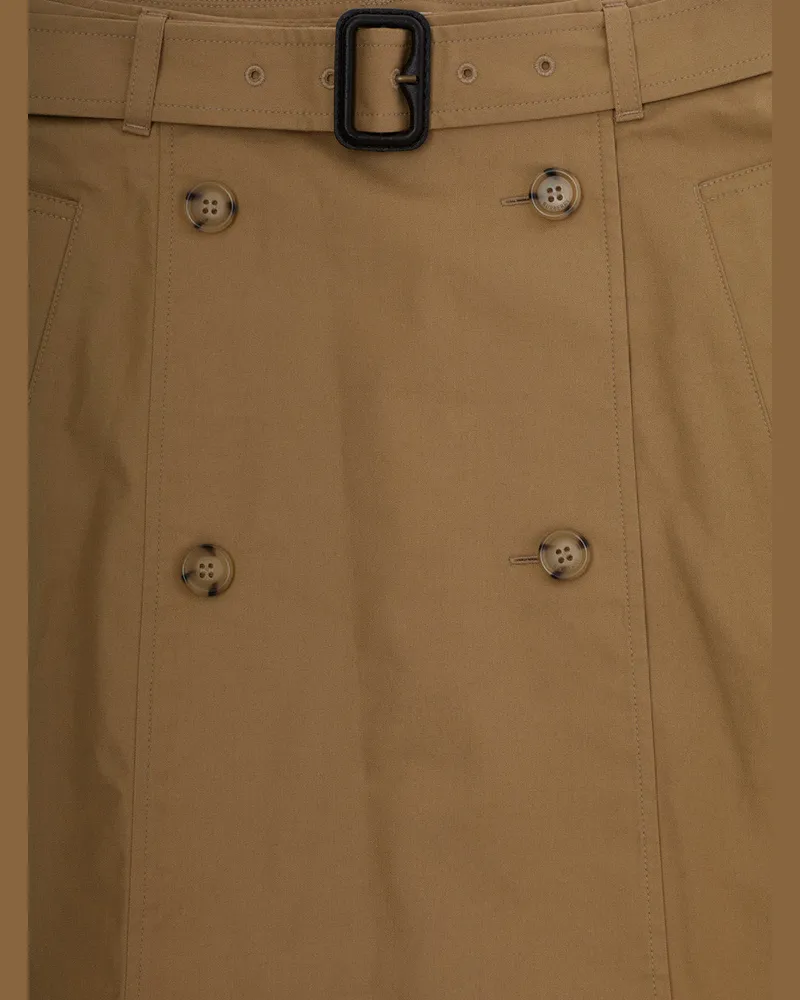 Burberry Tailored Cotton Skirt — Beige Beige