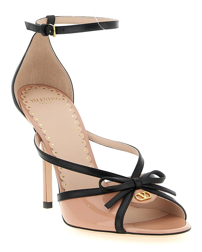 Valentino Garavani Women's Multicolor Calfskin Stiletto Heel Sandals Pink