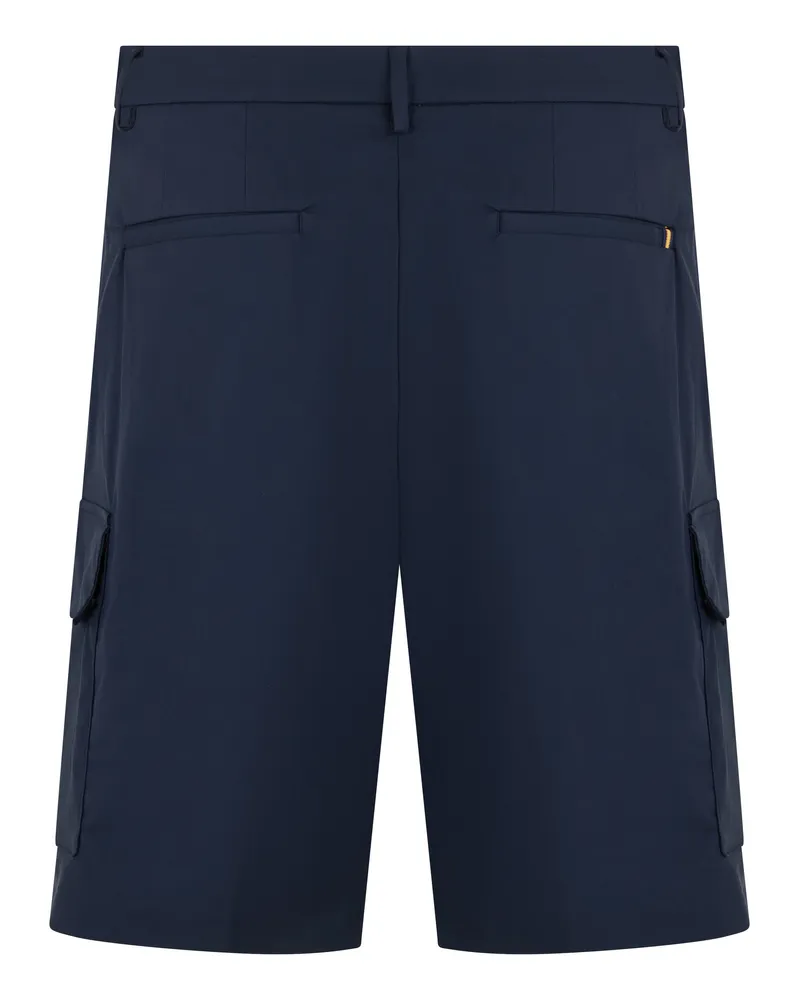 K-Way Men's Bermuda Cargo Shorts Gabardine Blue Cotton Blue