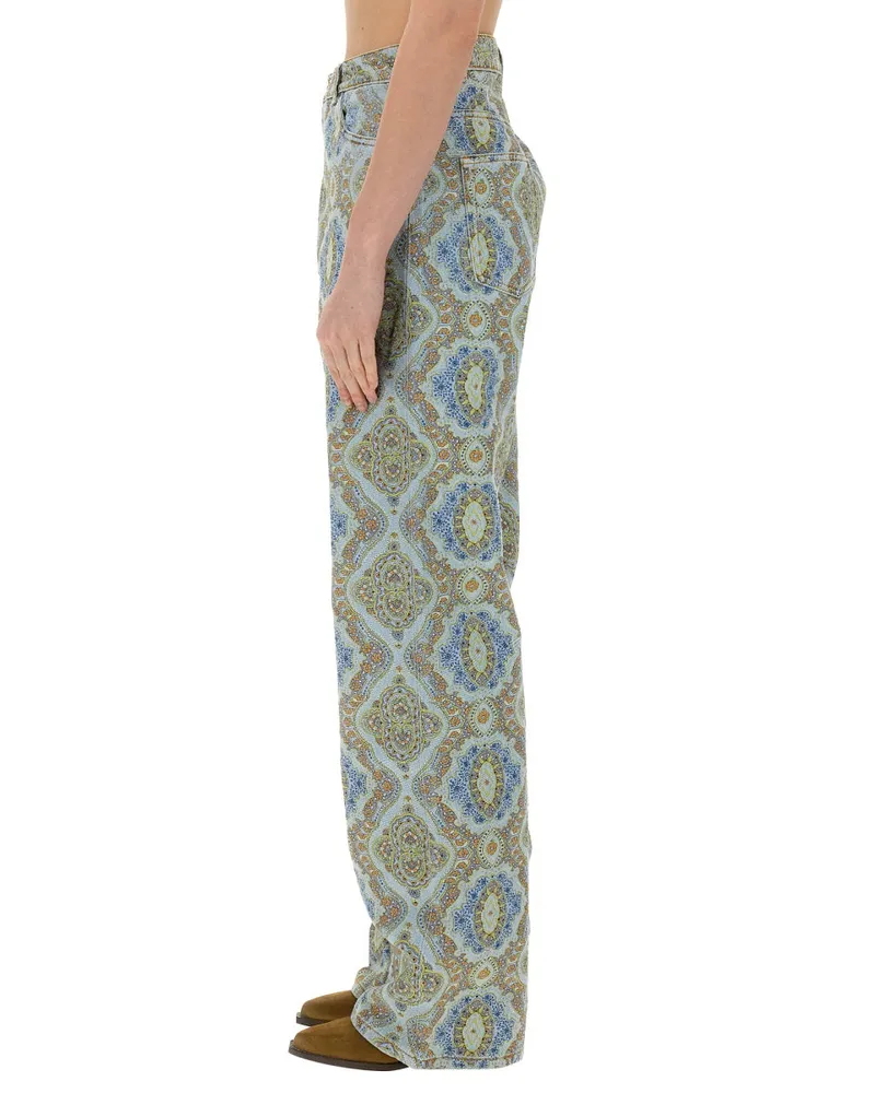 Etro Paisley Print Denim Jeans — Denim Denim
