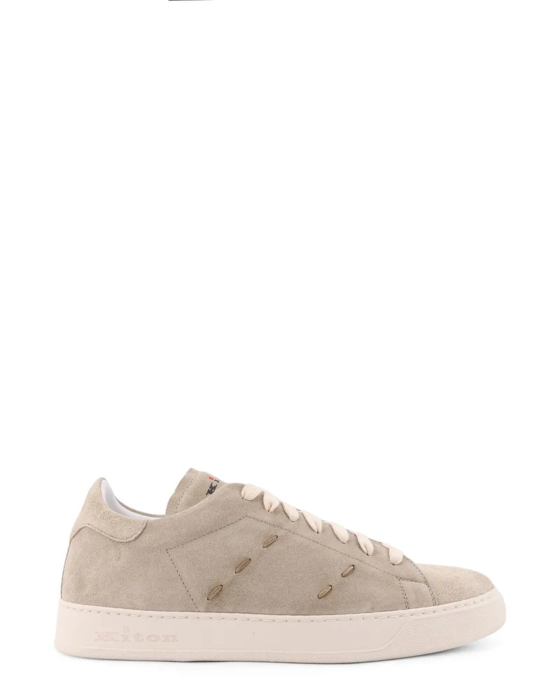 Kiton Men's Suede Sneakers Beige Pelle Trainers Beige