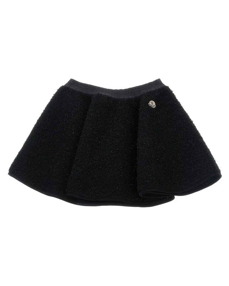 Moncler Metallic Teddy Skirt — Black Black