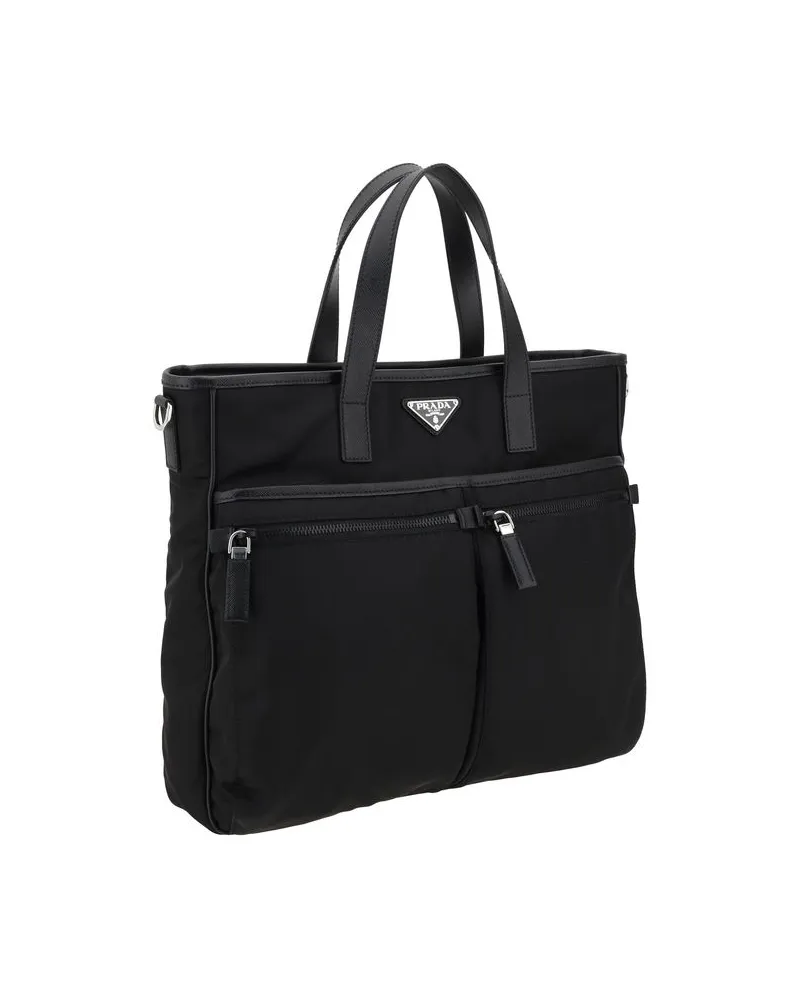 Prada Men's Black Nylon Shoulder Bag Black