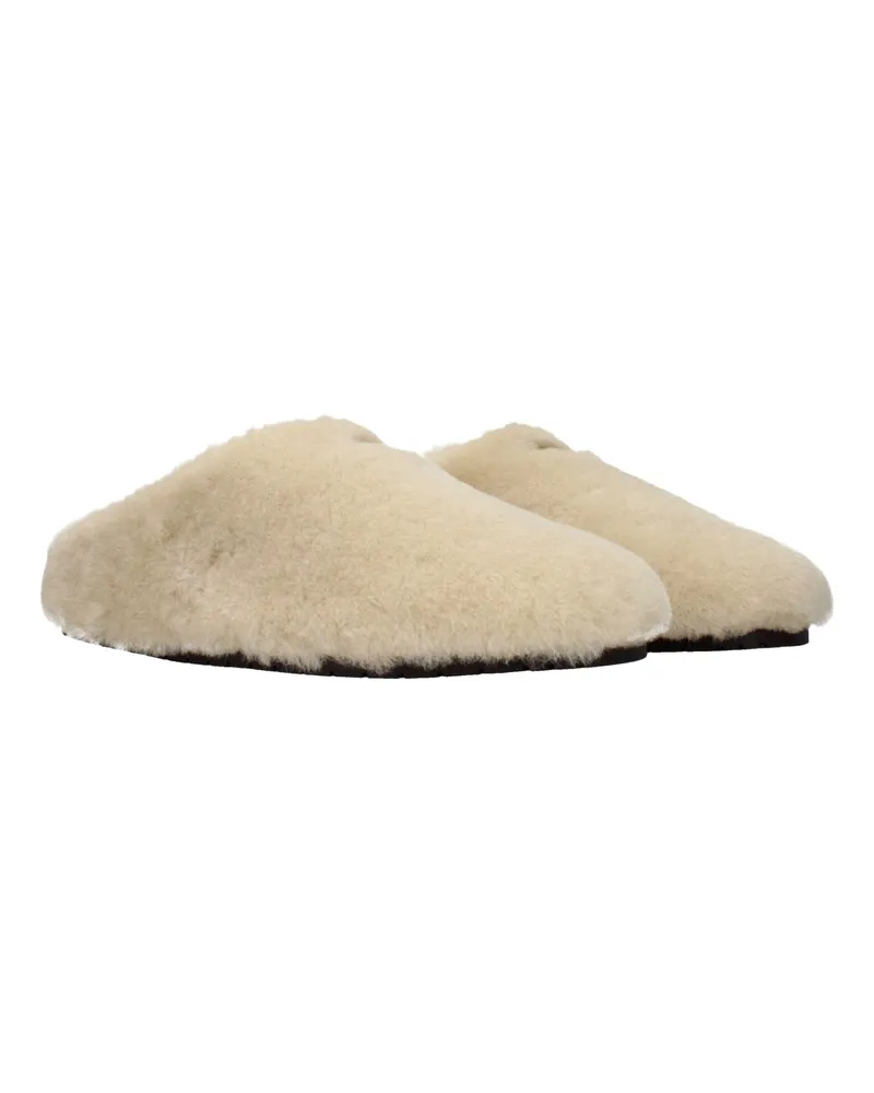 Prada Women's Beige Fur Slippers Beige