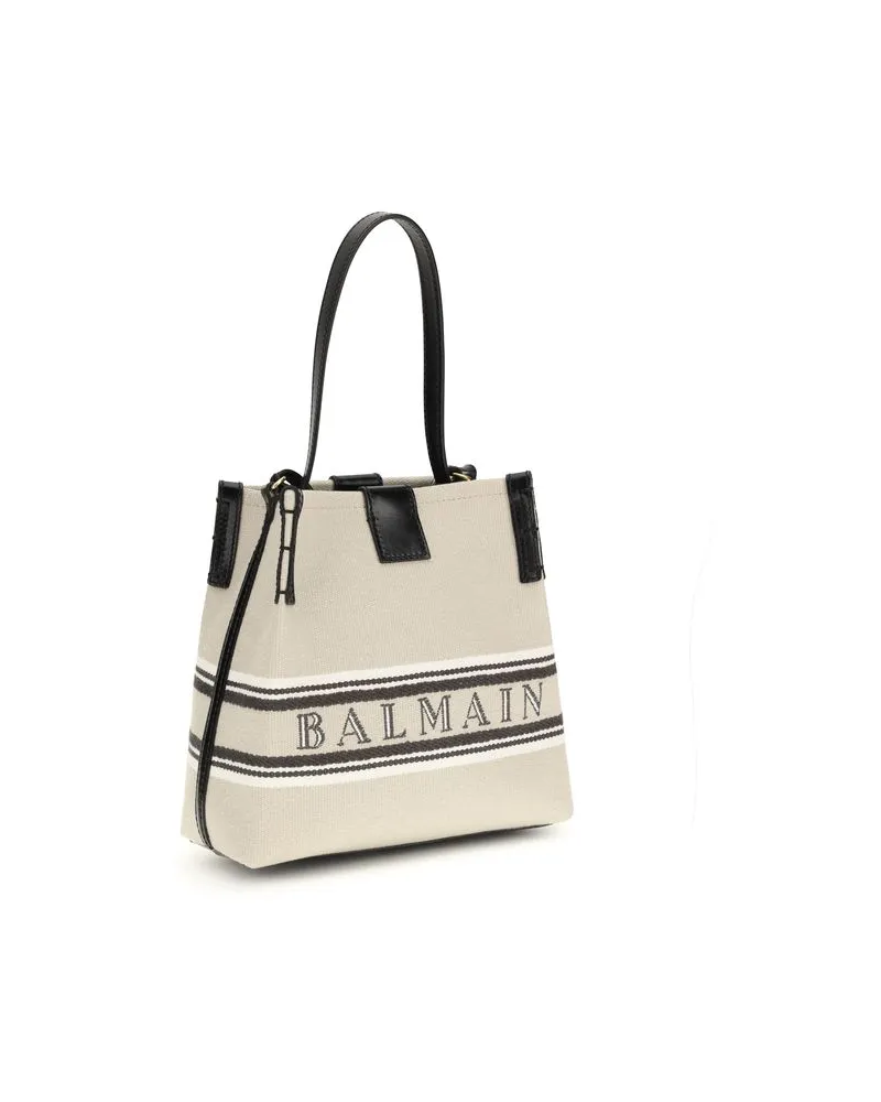 Balmain Women's Beige Cotton Shoulder Bag Beige