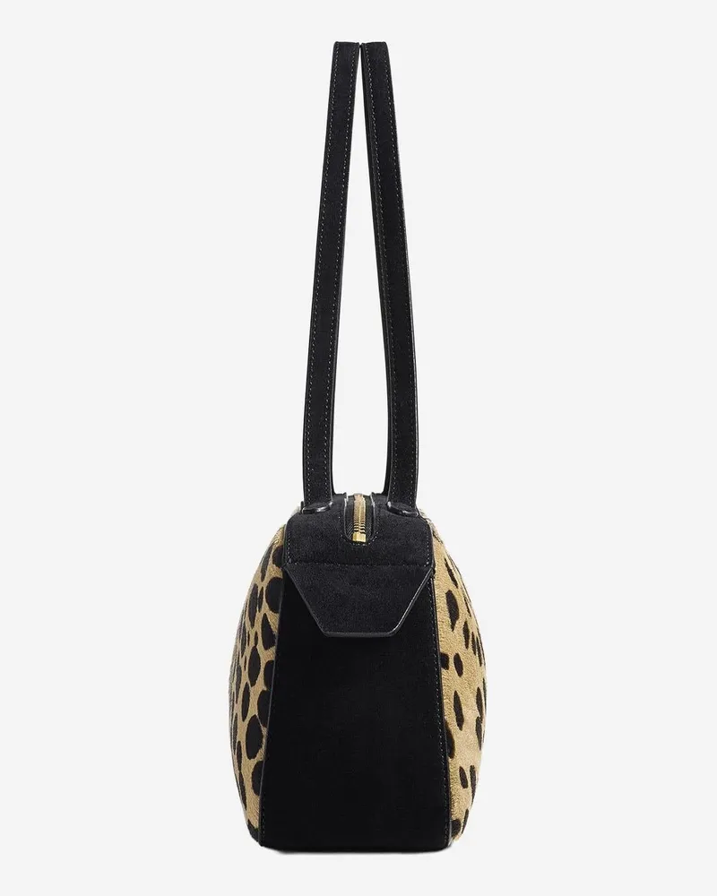 KHAITE Women's Simona Ponyskin Shoulder Bag Animalier Calfskin Beige