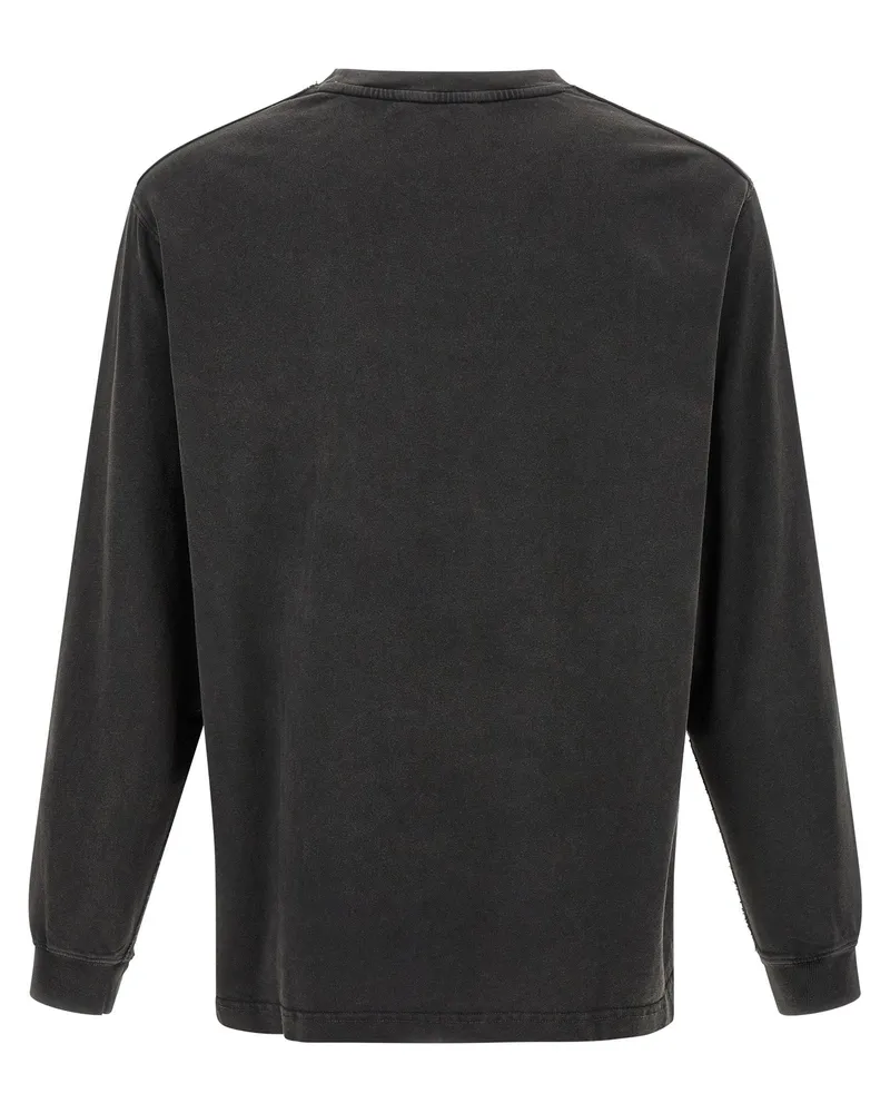 Kitsuné Circle Stamp Graphic Long-Sleeve T-Shirt — Black Black