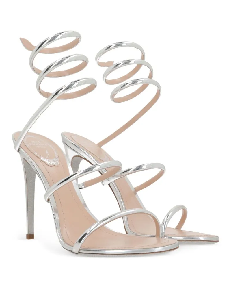 René Caovilla Cleo Sandal Heel — Silver Silver